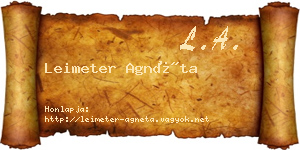 Leimeter Agnéta névjegykártya